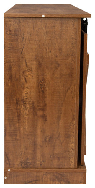 Farmhouse walnut TV stand 65 inch flat media console table storage wood cabinet