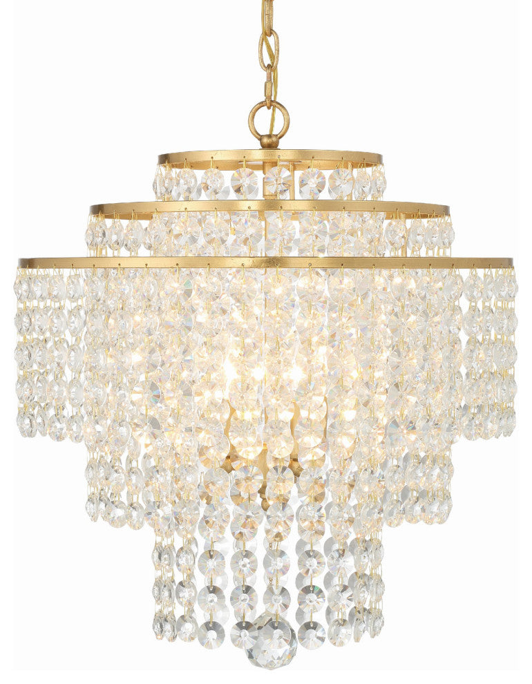 Crystorama Lighting Group GAB-B7304 Gabrielle 4 Light 18"W - Antique Gold