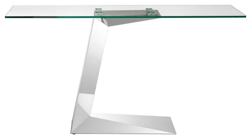 Cecilia console table in stainless glass.