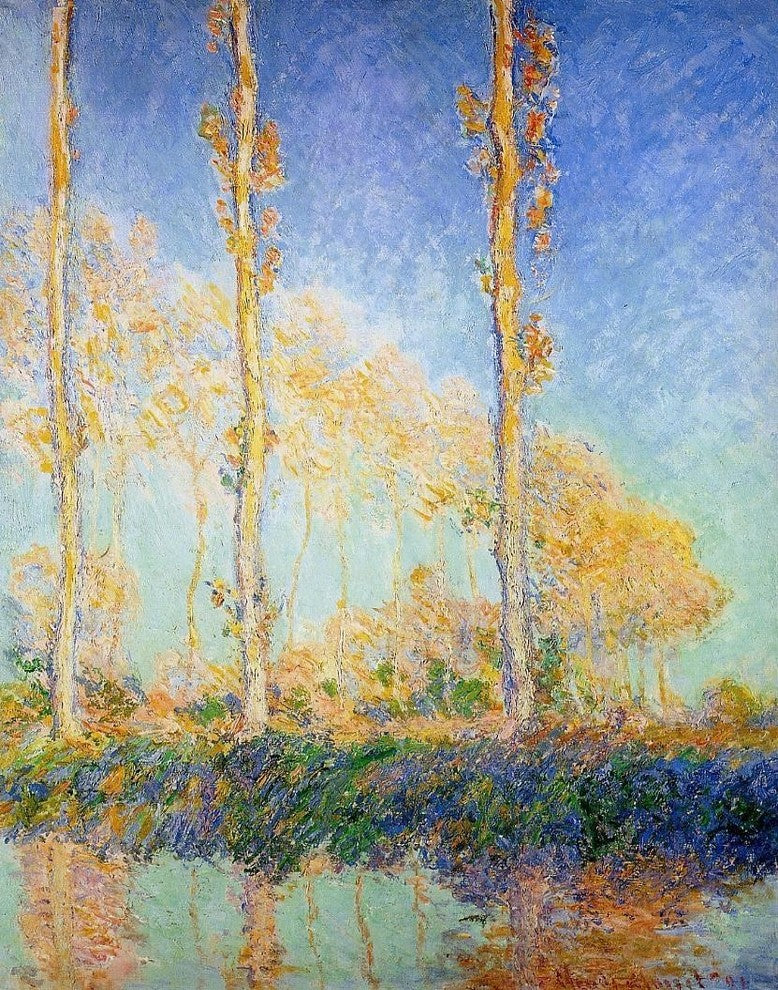 Claude Oscar Monet Three Poplar Trees in the Autumn Wall Decal Print