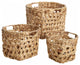 Trania Woven Water Hyacinth Twine Baskets Set of 3