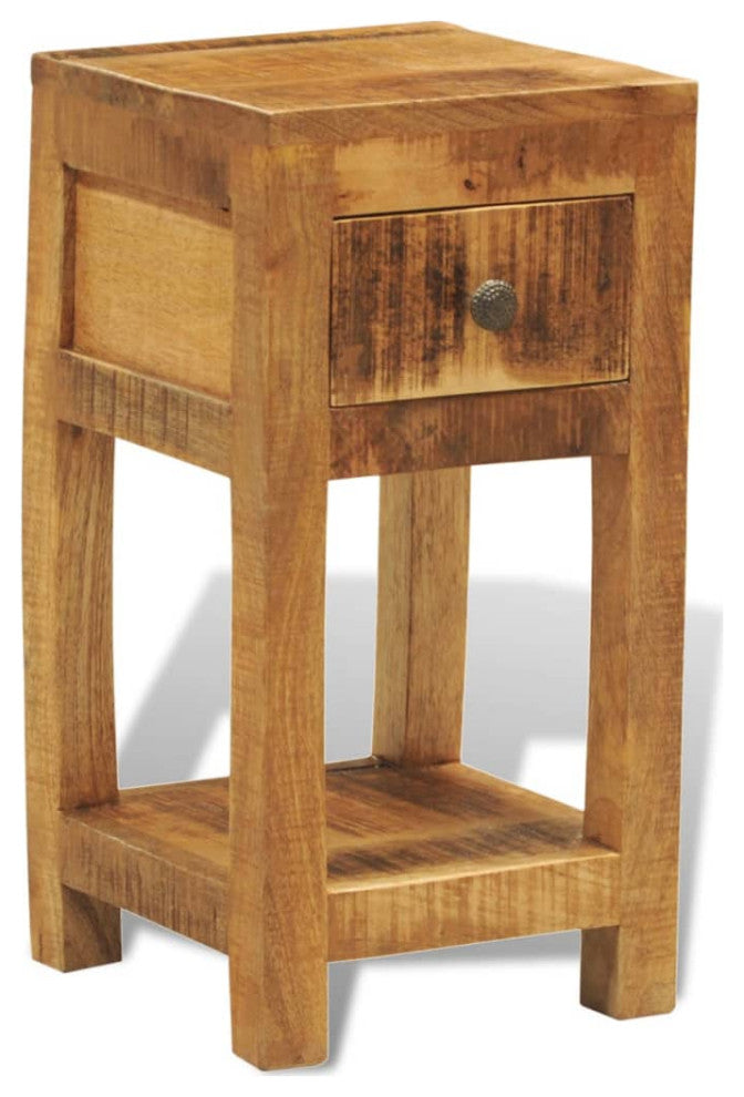 vidaXL Nightstand with 1 Drawer Solid Mango Wood