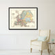 Europe Geological Vintage Antique Map Wall Art, 28"x37"