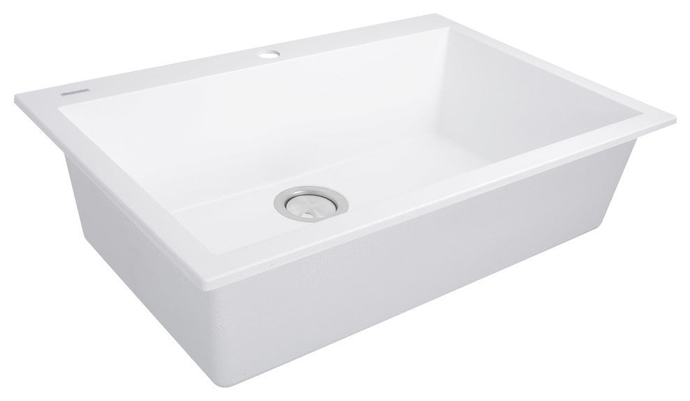 Nantucket Sinks 33" Dual Mount Granite Composite Sink, White