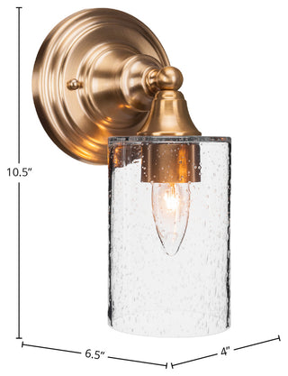 1-Light Wall Sconce, New Age Brass/Clear Bubble
