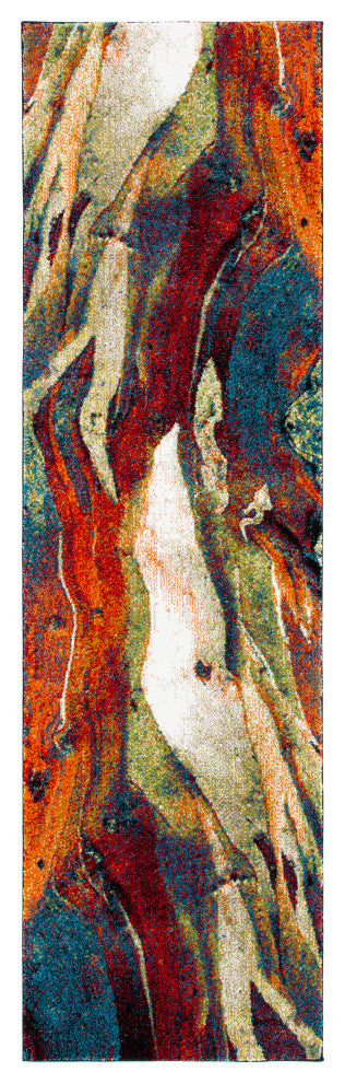 Safavieh Glacier Gla126Q Organic and Abstract Rug, Red and Green, 2'3"x8'0" Runn