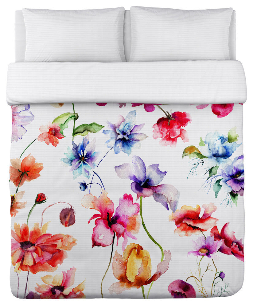 Belles Filles Watercolor, Multi Lightweight King Duvet Cover