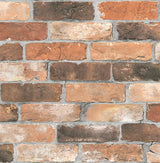 Brick Pattern Wallpaper, Orange/Black/Brown, Bolt
