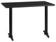 30'' x 42'' Rectangular Black Laminate Table Top with 5'' x 22'' Base