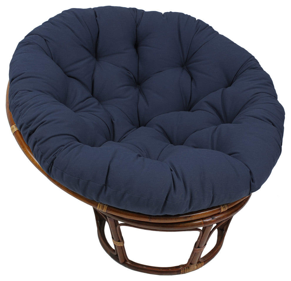 44" Solid Twill Papasan Cushion, Fits 42" Papasan Frame, Navy