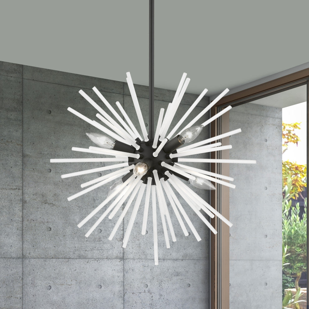 Uptown 6 Light Black Pendant Chandelier