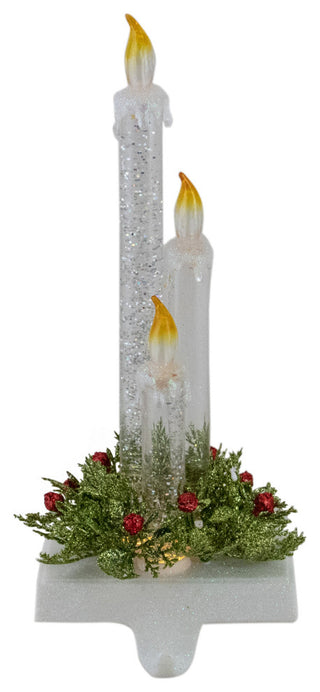 9" Battery Operated LED Lighted Candle Christmas Stocking Holder