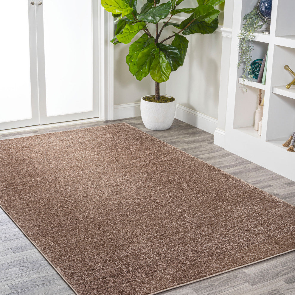 Haze Solid Low-Pile Brown 6 ft. x 9 ft. Area Rug