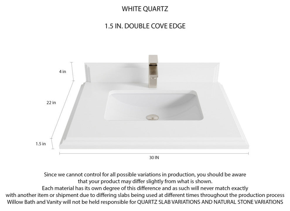 Sonoma 30 Single Sink Reeded Bath Vanity in Dark Forest Green 1.5" White Quartz