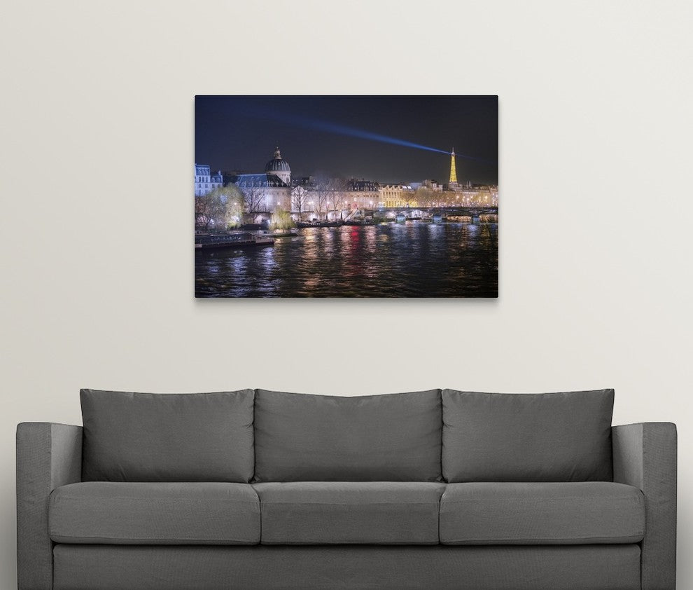 "Paris, la Seine" Wrapped Canvas Art Print, 48"x32"x1.5"