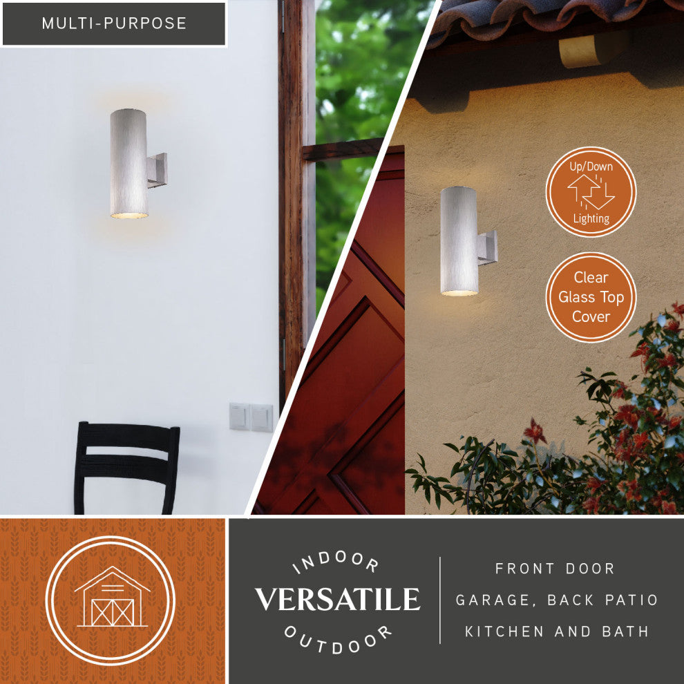 Chiasso 5" Outdoor Wall Light Satin Aluminum
