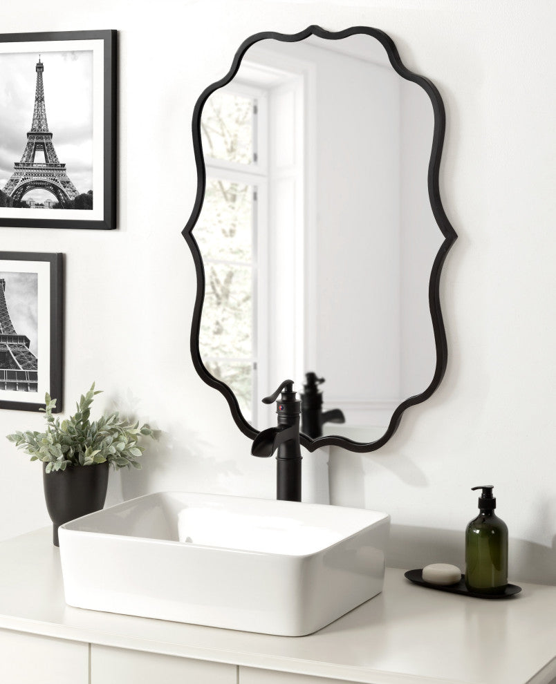 Higby Framed Wall Mirror, Black 24x31
