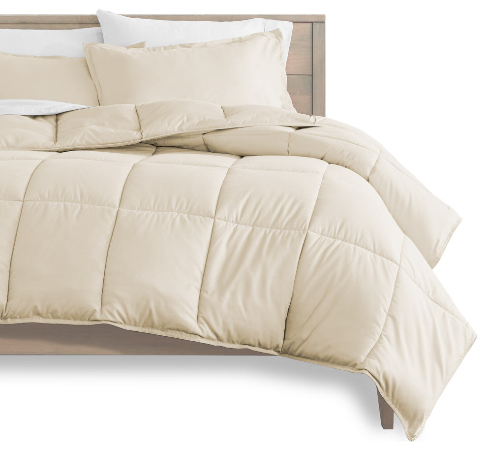 Bare Home 8-Piece Bed-in-a-Bag Split Sizes, Sand, White, Split Head Flex King