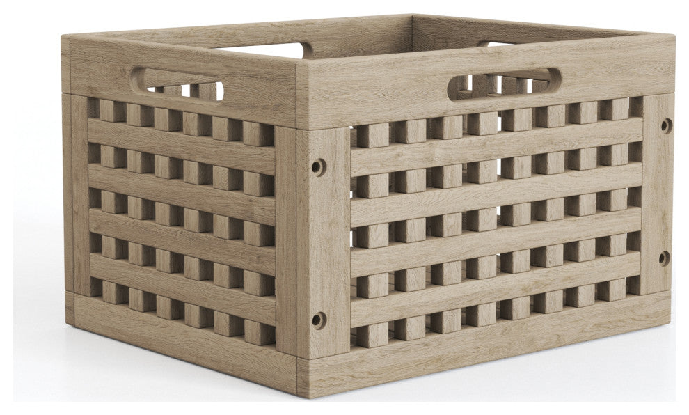 10" Grate-Mist Large Size Teak Storage Bin
