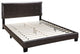 Faux Leather Upholstered Full Bed, Espresso