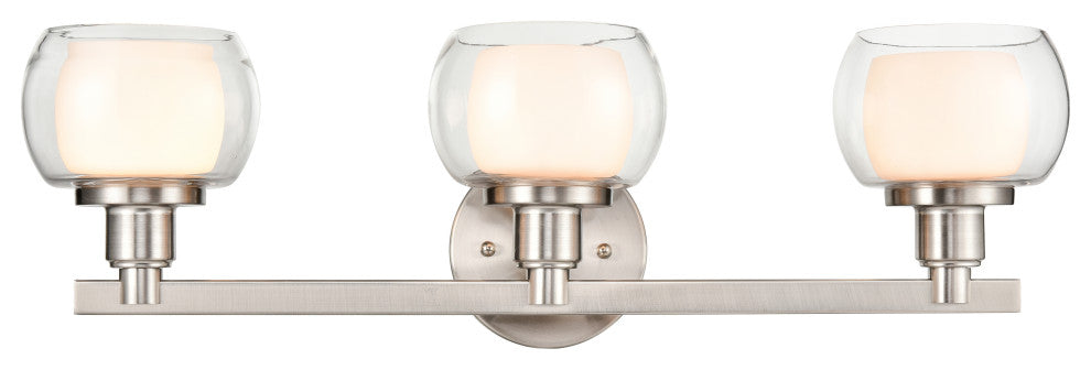 Innovations 330-3W-SN-CLW 3-Light Bath Vanity Light, Satin Nickel
