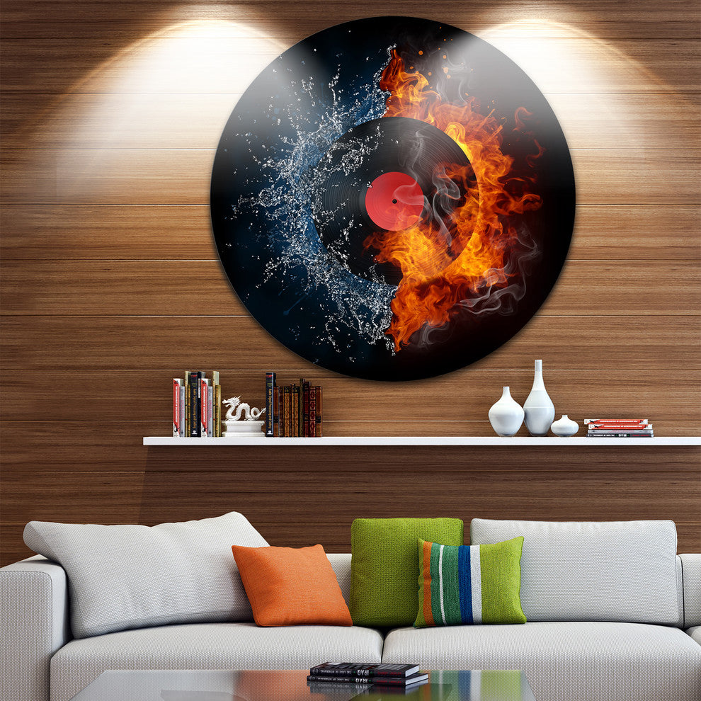 Record Abstract, Digital Art Disc Metal Artwork, 38"