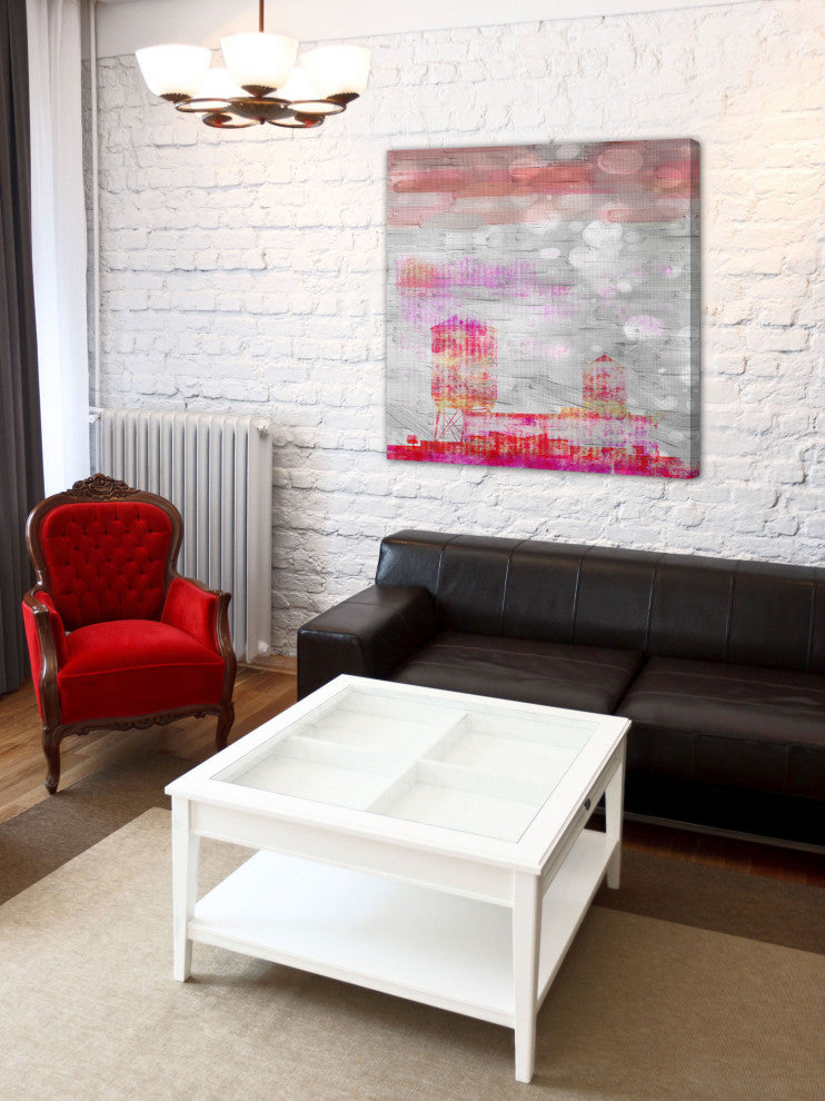 "Silos in Color" Print on Canvas, 48"x48"
