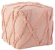 Mina Victory SH018 Pouf, Blush, 16X16X16