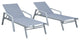 LeisureMod Marlin Patio Chaise Lounge Chair Gray Arms Set of 2, Dark Gray