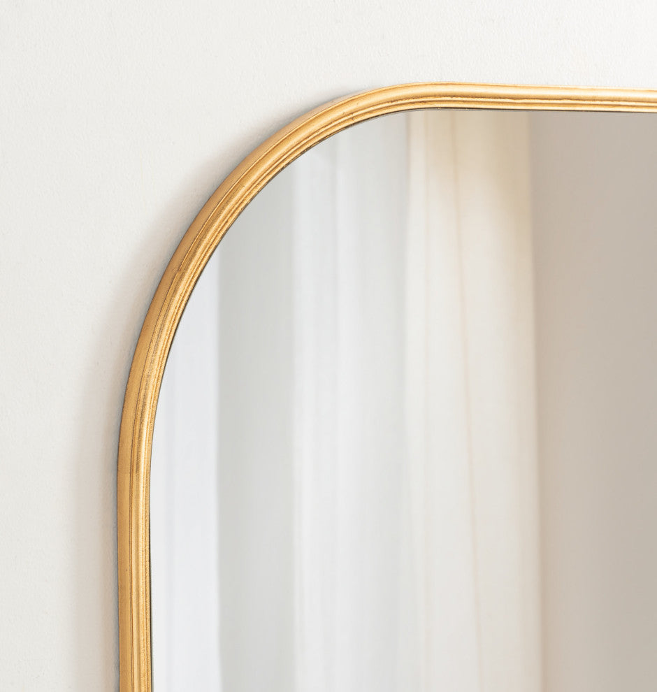 Caskill Framed Arch Wall Mirror, Gold 36x24