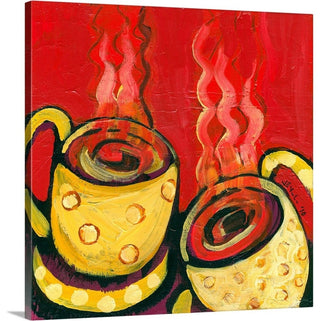 A Steaming Romance Wrapped Canvas Art Print, 16"x16"x1.5"