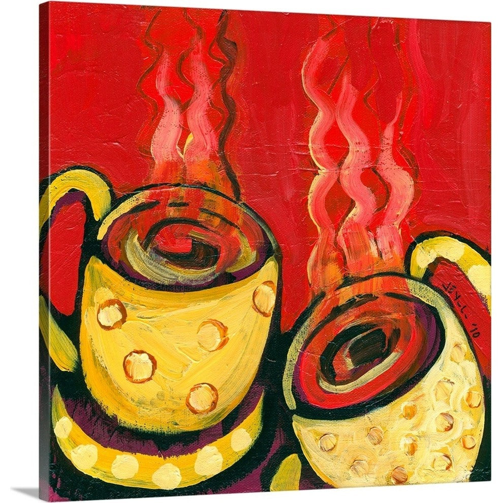A Steaming Romance Wrapped Canvas Art Print, 16"x16"x1.5"