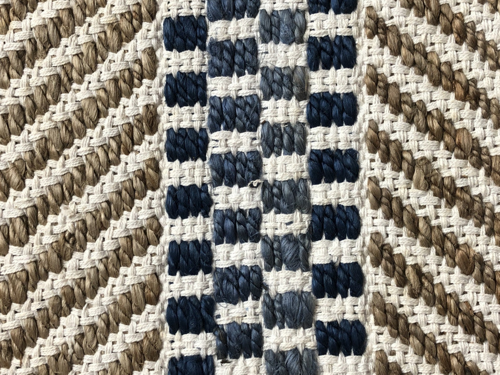 5" x 7" Brown and Navy Striped Area Rug