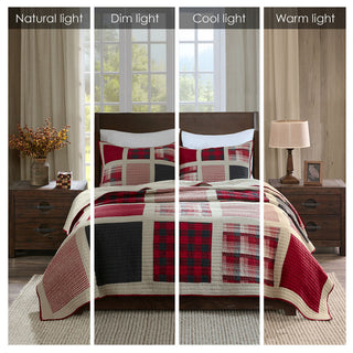 Woolrich Huntington 100% Cotton Oversized Quilt Mini Set, Red