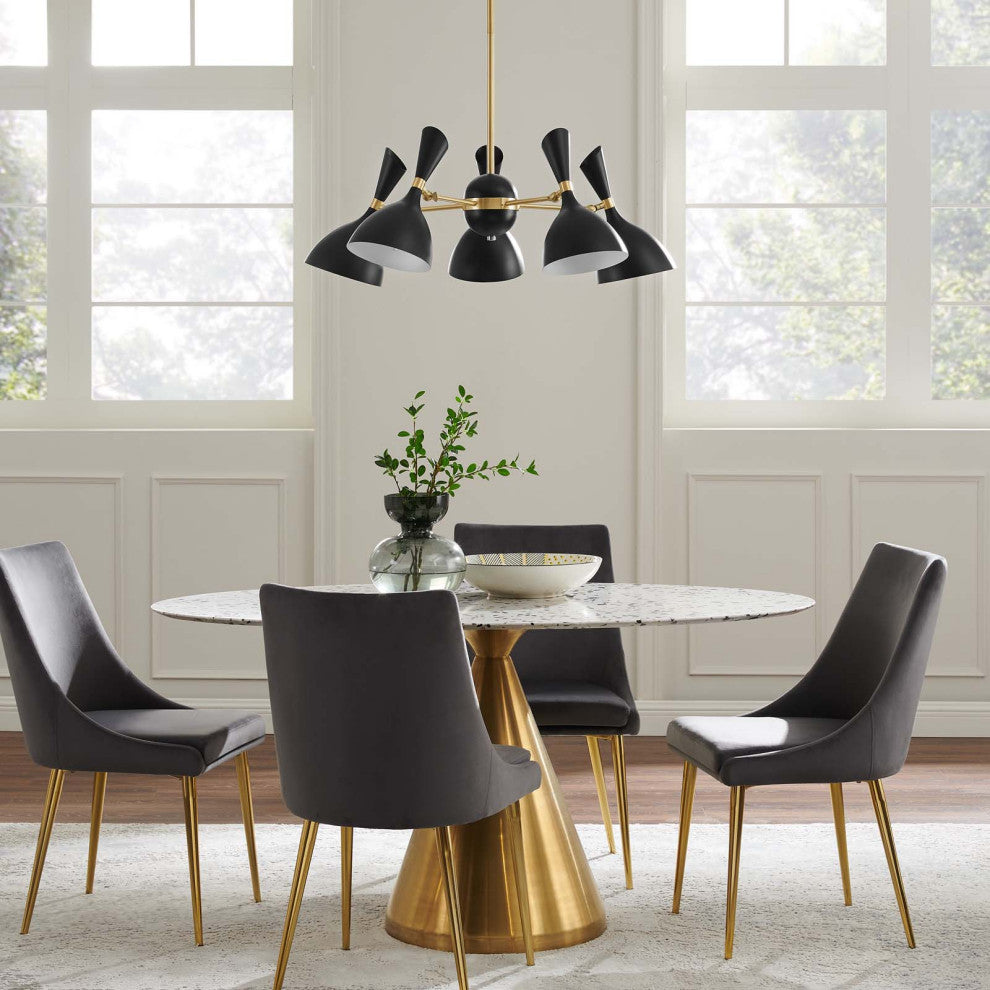Declare 5-Light 6" Arm Pendant Black