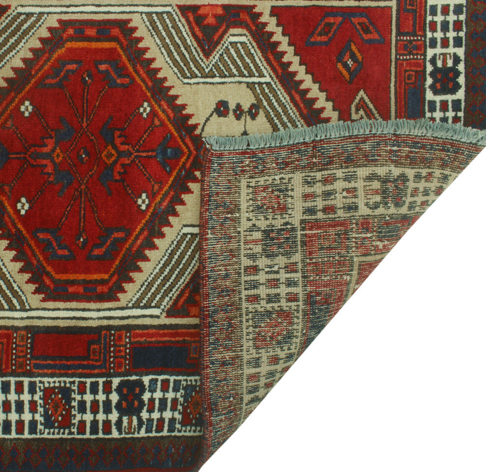 Fine Vintage Distressed Emilie Rust/Beige Runner, 3'3x10'5