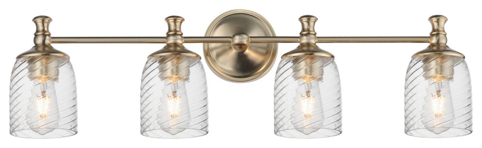 Maxim 21354 Swirl 4 Light 33"W Vanity Light - Satin Champagne