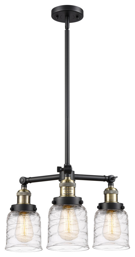 INNOVATIONS 207-BAB-G513-LED 3-Light Chandelier Black Antique Brass