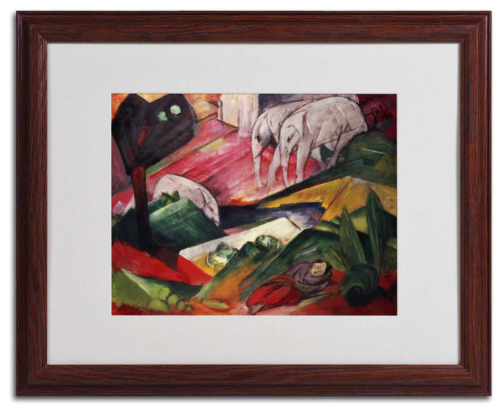 'The Dream' Matted Framed Canvas Art by Franz Marc