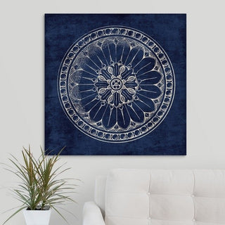 "Rosette I Indigo" Wrapped Canvas Art Print, 30"x30"x1.5"