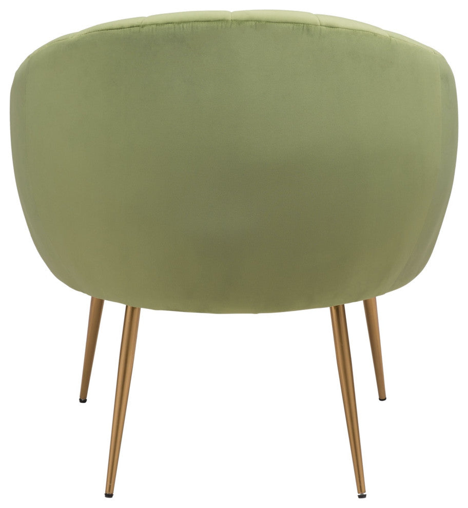 Accent Chair, Steel Metal, Fabric, Green, Gold, Lounge Cafe Lobby Hospitality