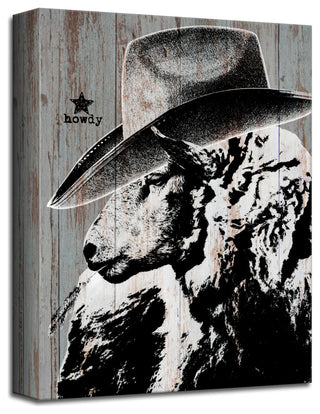 Howdy Sheep' Farmhouse Wrapped Canvas Animal Wall Art