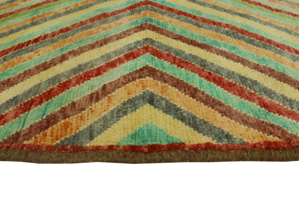 Balochi Bradlee Light Green/Red Rug, 4'10x6'5