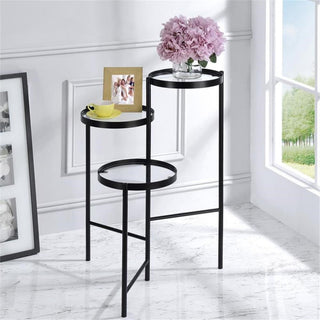 Furniture of America Rhort Contemporary Metal 3-Tier Plant Stand in Black