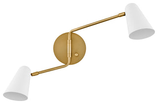 Lark Birdie Large Two Light Sconce, Lacquered Brass