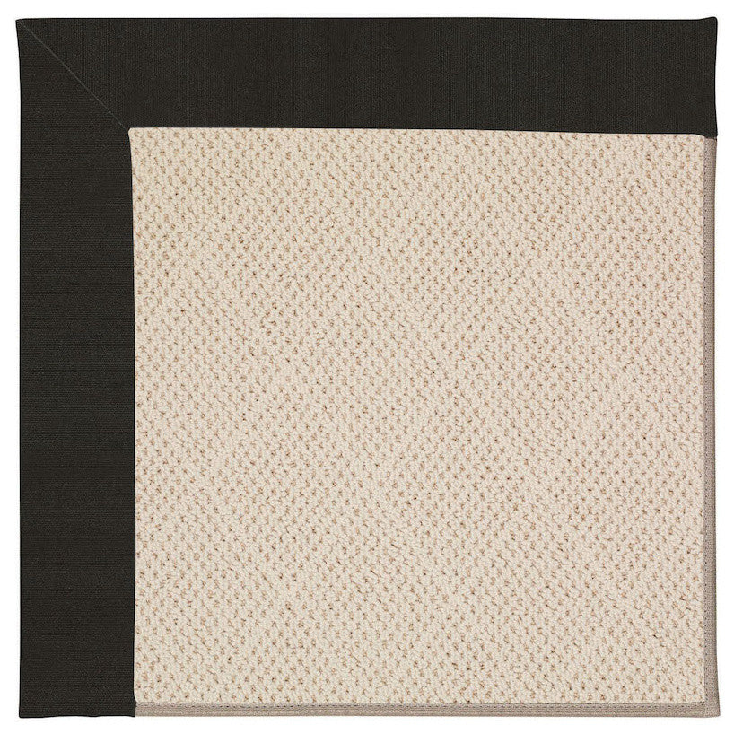 Zoe-White Wicker Machine Tufted Rectangle Rug, Ebony, 2'x3'