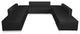 MFO Inspiration Collection Black Leather Reception Configuration, 7 Pieces