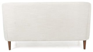 Jelm Contemporary Tufted Loveseat, Beige, 100% Polyester + Birch