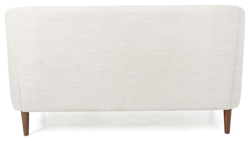 Jelm Contemporary Tufted Loveseat, Beige, 100% Polyester + Birch