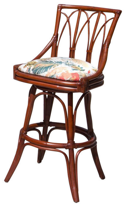 Cuba 30" Swivel Armless Barstool In Sienna With Dum Dum Natural
